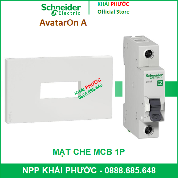 Mặt nạ cho mcb cb 1p 1 pha cb tép át aptomat át tô mát 1 cực m3t01mcb_we schneider avataron a - khải phước electric