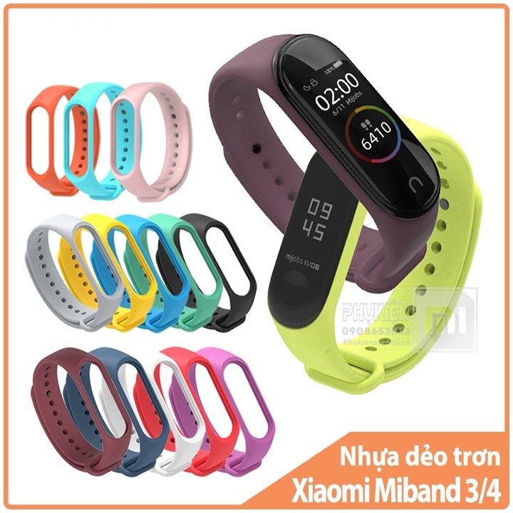 Dây Đeo Chuyên Dụng Cho Mi Band 4/3 - Dày Dặn, Chất Liệu Mềm, Màu Sắc Tươi