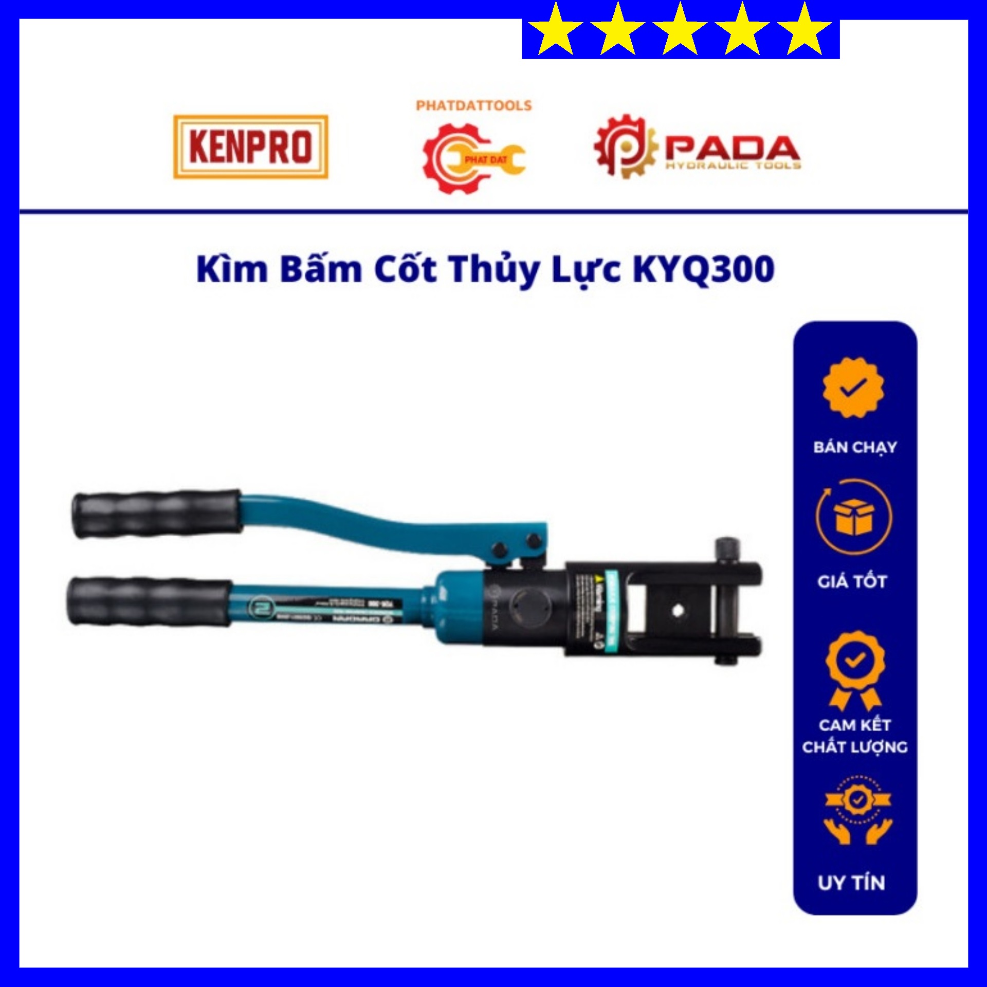 Kìm bấm cos thủy lực kyq300 xanh - phạm vi ép 16-300mm2 - hàng xuất châu âu - bảo hành 6 tháng