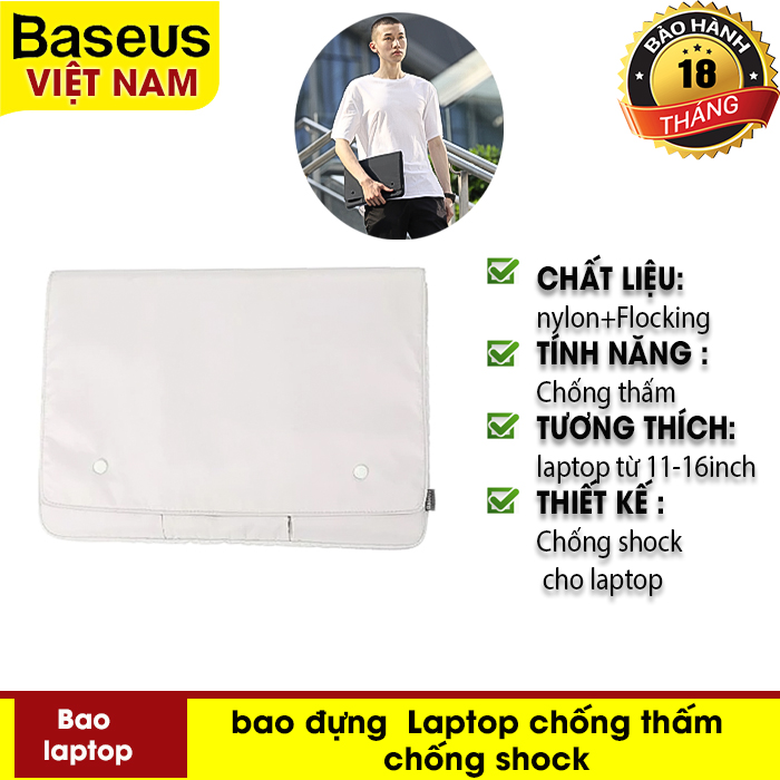 Bao đựng  Laptop {baseus basics series laptop sleeve} chống thấm  chống shock Cho Macbook Air Pro 13 14 15 16 Inch hay Sách Notebook iPad máy Tính Bảng Pro Bao Coque Funda