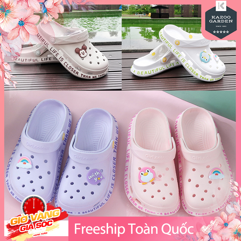 [Freeship MAX 40K] Dép Sục Nữ Quai Hậu Dép Croc.s Nữ Tặng Kèm 10 Jibbitzs