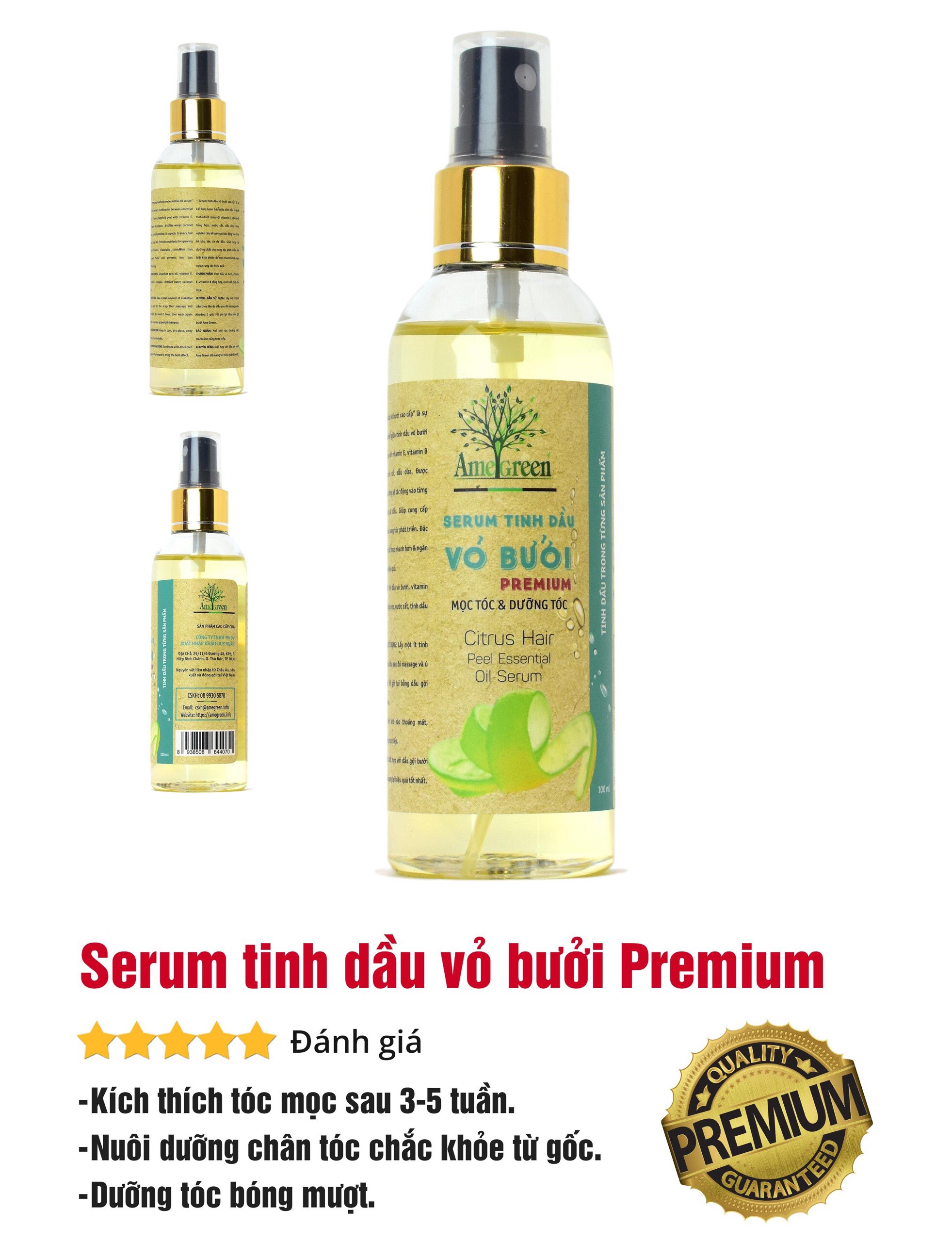 [HCM]Serum Tinh Dầu Vỏ Bưởi AmeGreen (100ml) – Premium