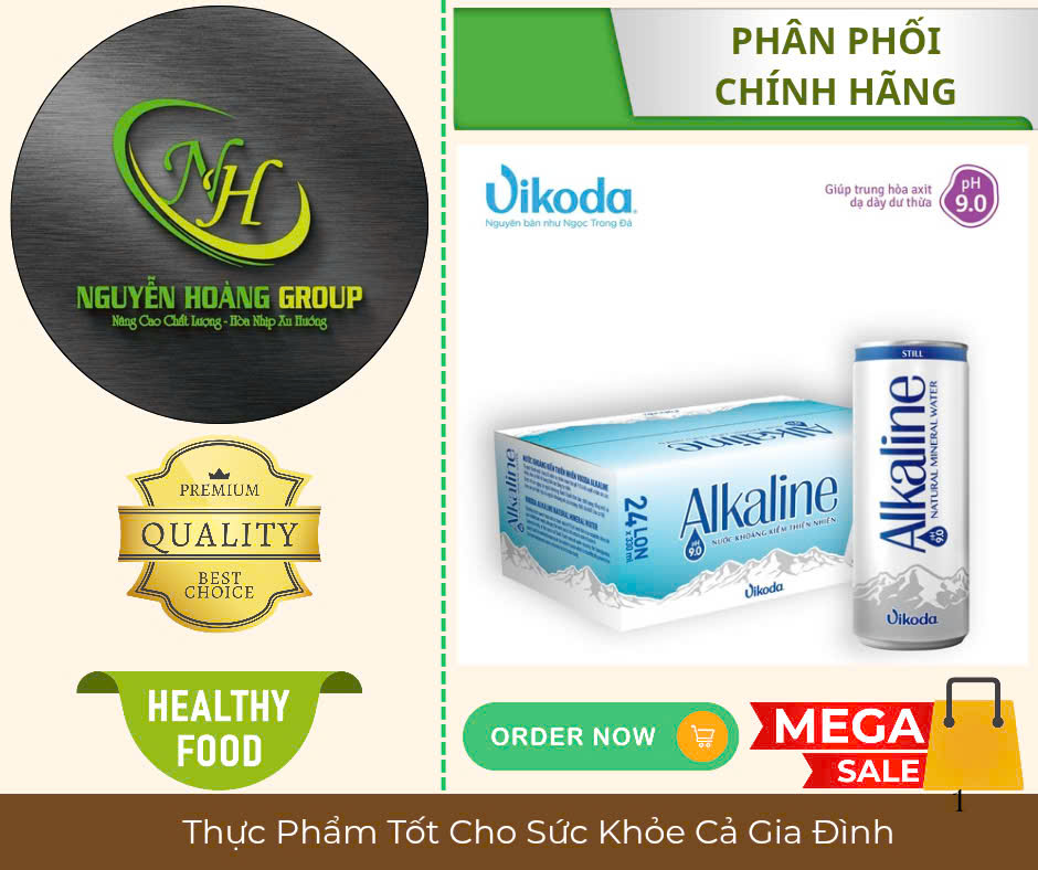 Thùng 24 Lon - Nước Khoáng Kiềm Thiên Nhiên Alkaline Lon 330 ml