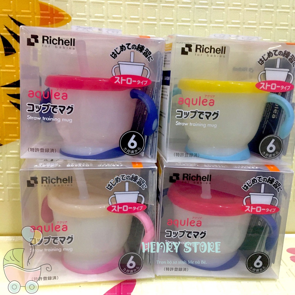 [Chính hãng] Cốc tập cho bé uống 3 giai đoạn Richell Xanh/Hồng/Vàng nhựa PP