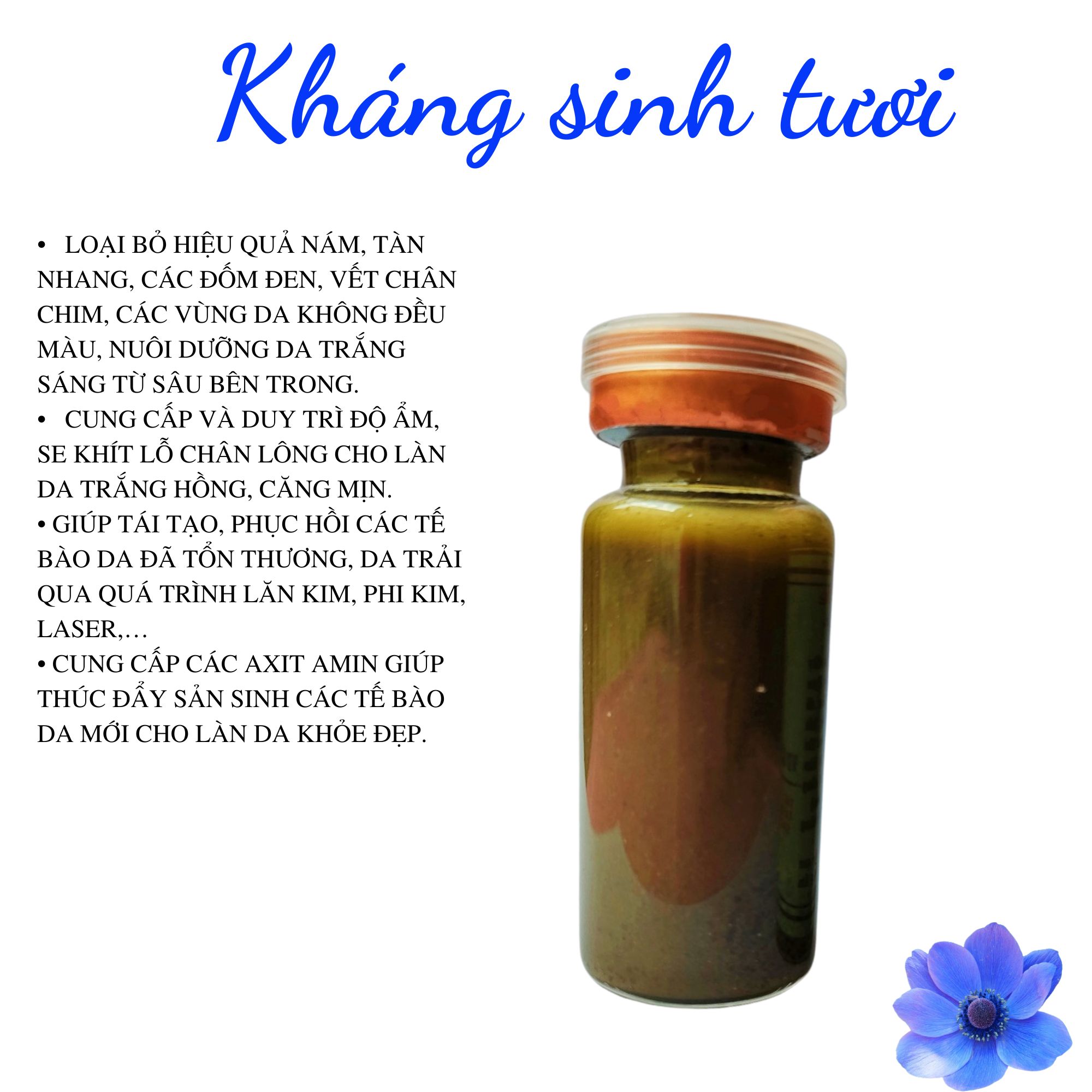 Kháng sinh tươi xóa nám tàn nhang mụn thâm đen sạm không xưng không đau
