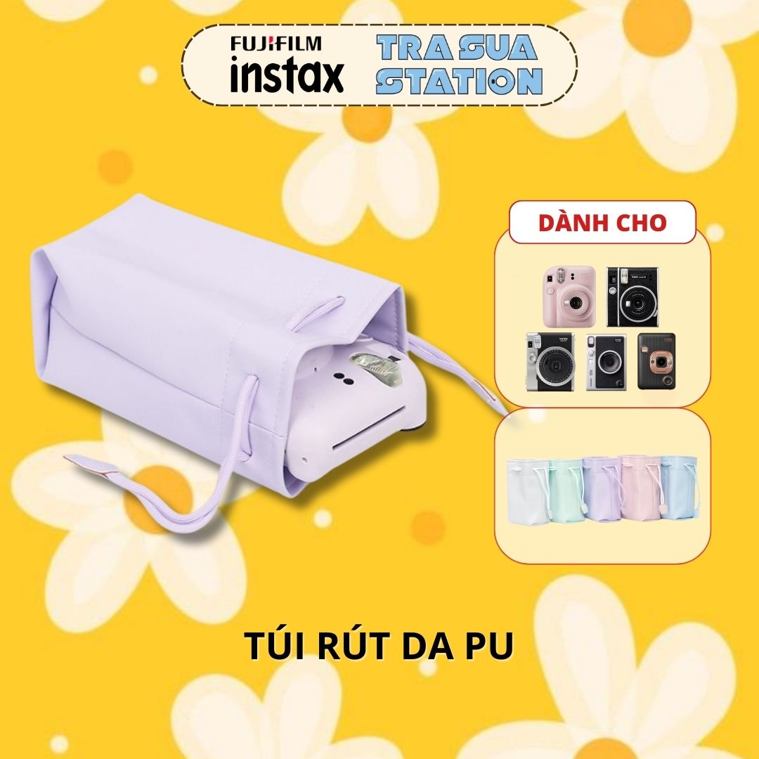 Túi da pu, túi rút đựng máy ảnh instax mini