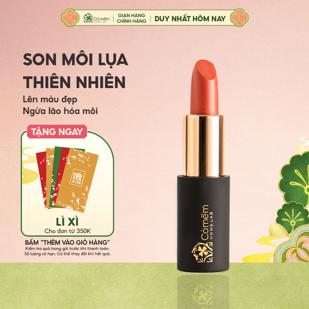  Son Lụa Cỏ Mềm Son Thiên Nhiên An Toàn Cho Môi Nhạy Cảm Và Cho Cả Bà Bầu 
