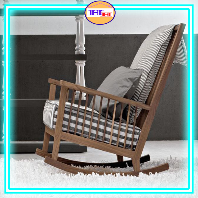 Ghế bập bênh thư giãn bằng gỗ tự nhiên,Gỗ lười ngồi đọc sách thư giãn