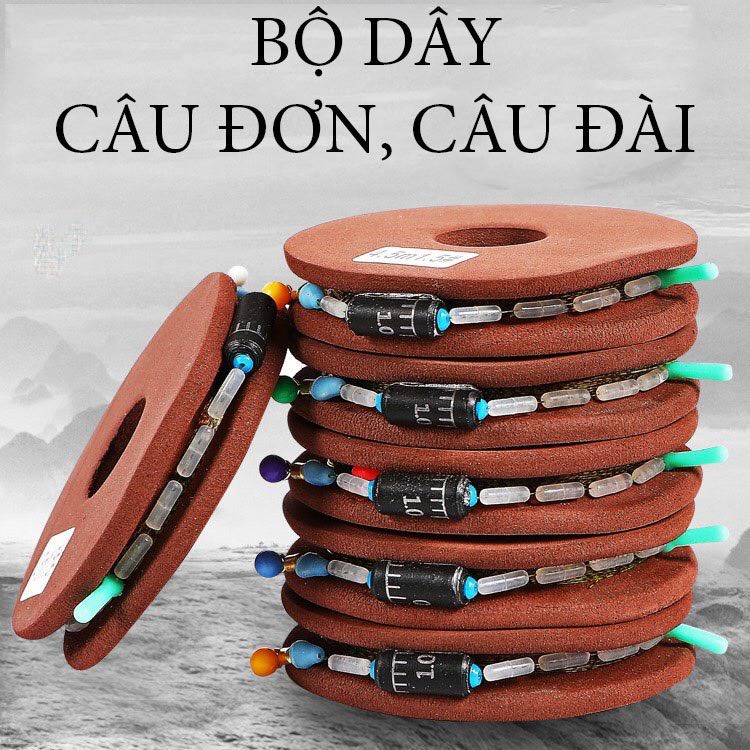 Dây Trục Câu Đài Buộc Sẵn Cước Câu Cá Tàng Hình đủ kích thước 3m6 4m5 5m4 6m3