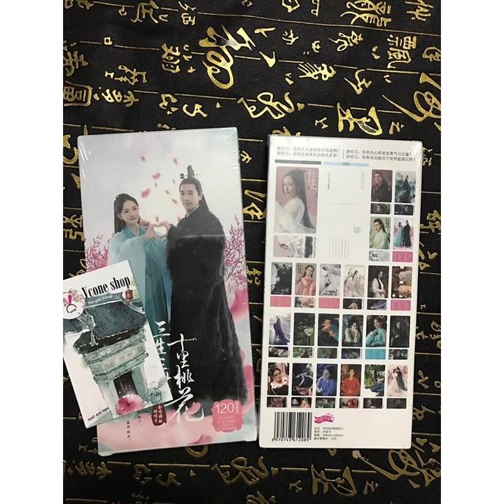 Postcard phim tam sinh tam thế thập lý đào hoa hộp ảnh bộ ảnh có ảnh dán + lomo + postcard bưu thiếp
