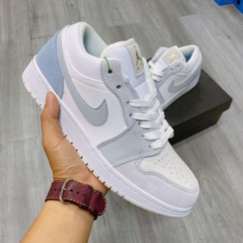 Giày thể thao jordan paris thấp cổ, giày jordan thấp cổ màu xám xanh nam nữ tặng box bill