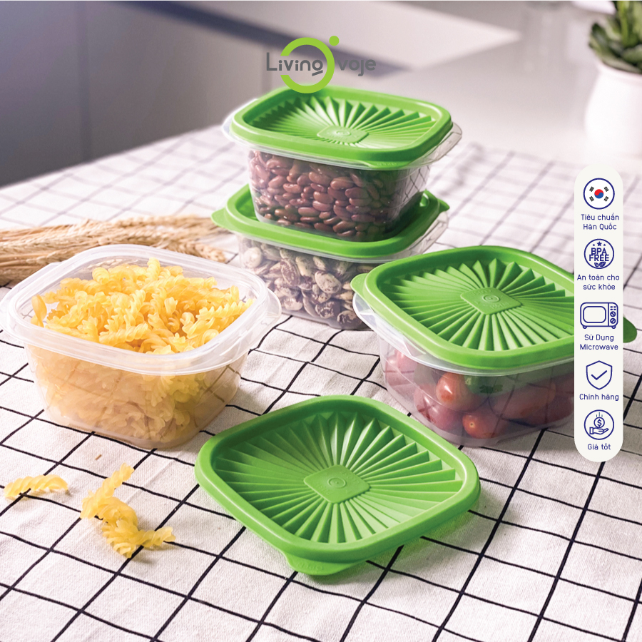 Hộp nhựa thực phẩm tròn cao cấp Living Ovoje - nhựa chịu nhiệt, bảo quản tủ lạnh, sử dụng microwave,