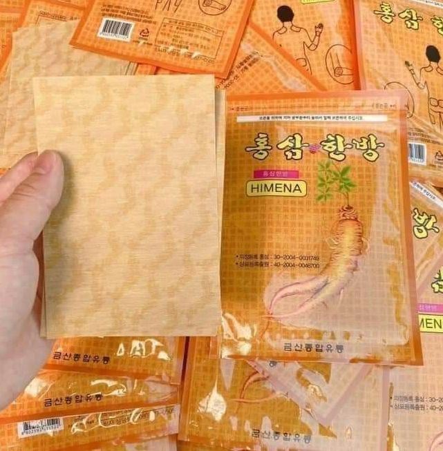Gói 20 miếng cao dán hồng sâm giảm đau nhức xương khớp himena hàn quốc
