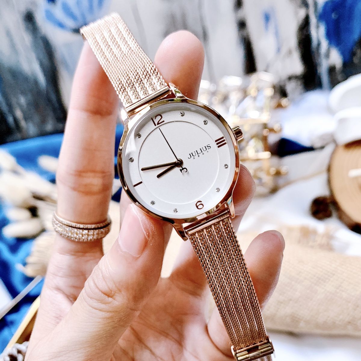 Đồng hồ nữ julius hàn quốc ja-1251 dây mesh