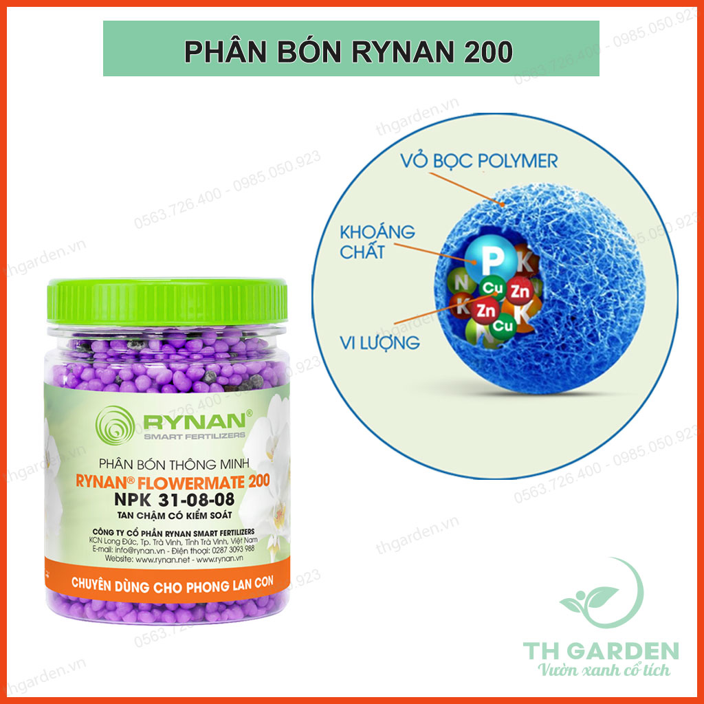 Phân Bón Rynan 200 - Phân Bón Thông Minh Rynan Chuyên Phong Lan Con - Màng Polyme Kiểm Soát Giải Phóng Phân Từ Từ