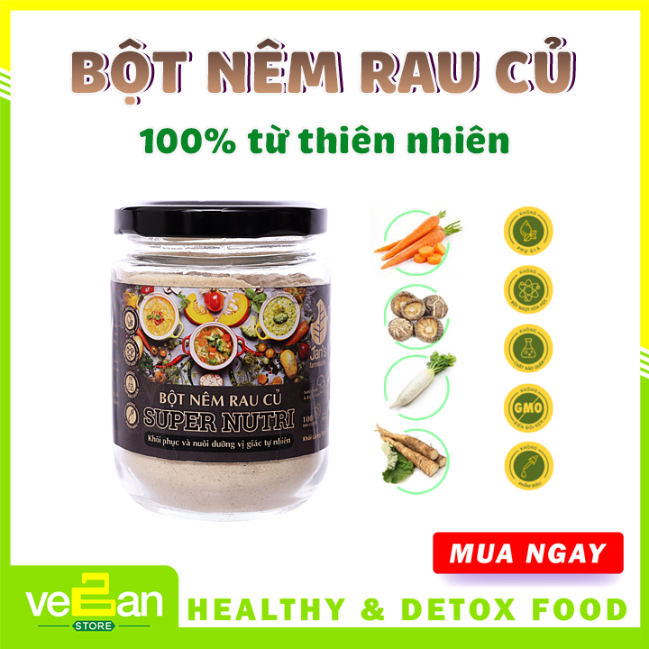 Bột nêm rau củ super nutri | vegan store | gia vị dinh dưỡng | healthy food | bột nêm hữu cơ | dưỡng sinh| công nghệ nhật bản | hũ 125gr | jans house