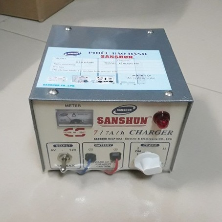 [HCM]Sạc bình ắc quy Sanshun 7ah có 2 chế độ sạc 6V và 12V ( nhà máy bỏ 6V chỉ còn 12V)
