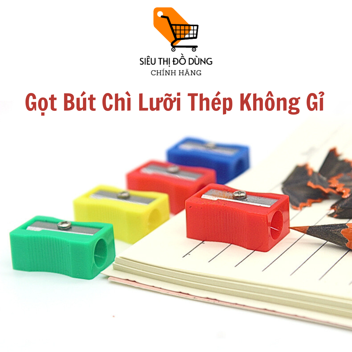 Gọt bút chì lưỡi thép không gỉ nhỏ gọn tiện lợi màu random