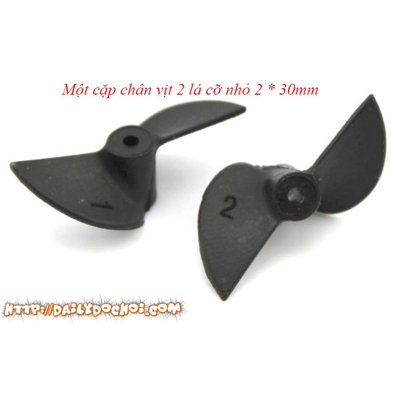 Cặp chân vit 2 lá cỡ nhỏ 2*30mm dùng chế tàu thủy điều khiển từ xa