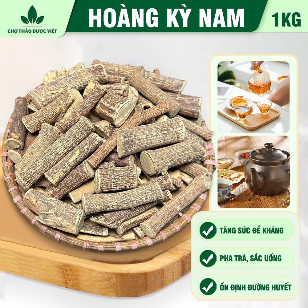 Hoàng kỳ nam khô 1kg, rễ hoàng kỳ nam, cắt khúc, thơm, sạch - Chợ Thảo Dược Việt