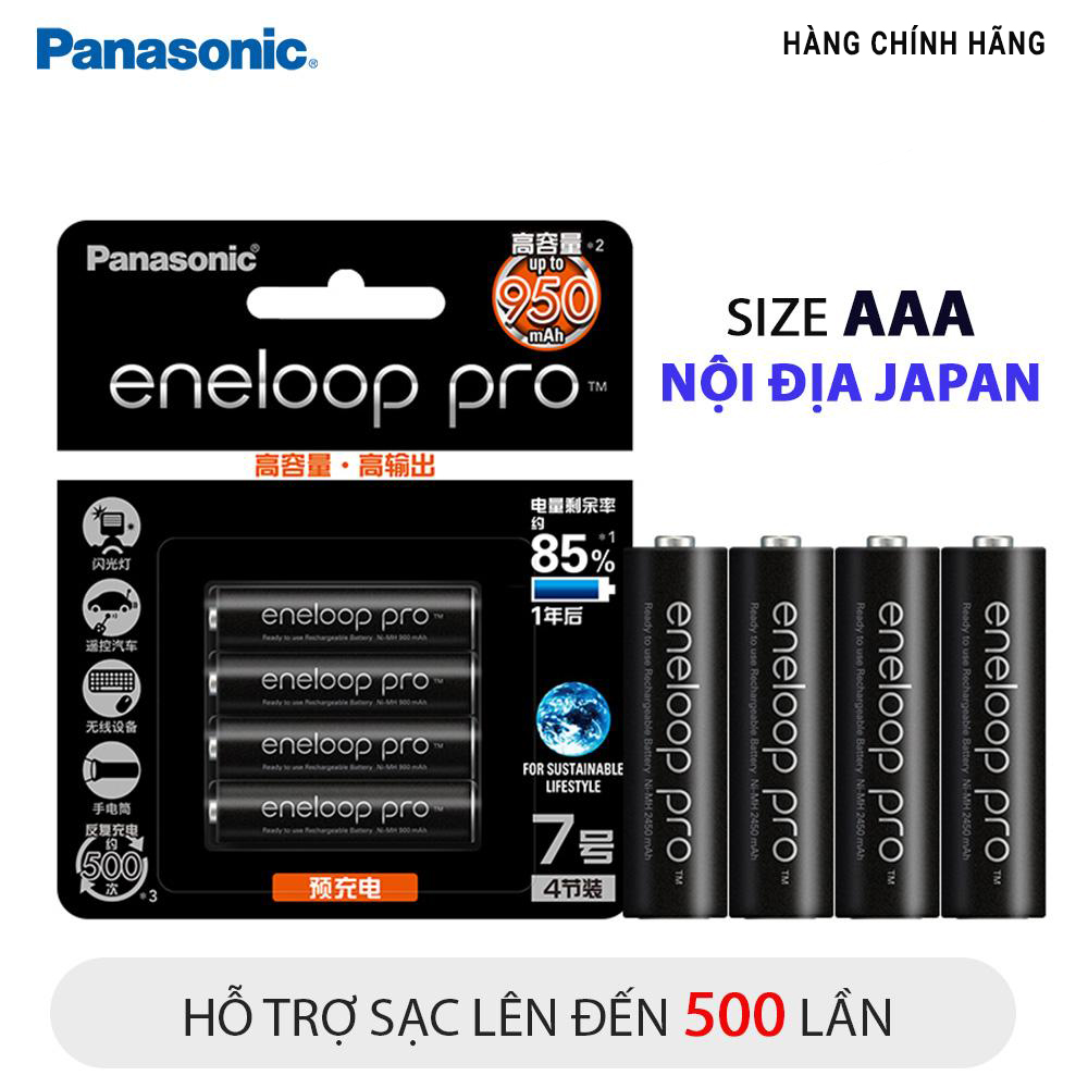 Pin Sạc AAA PANASONIC ENELOOP PRO 900mAh Chính Hãng Made in Japan - Pin Cho Đèn Flash Micro karaoke Đồ Chơi Trẻ Em hiêu suất cao