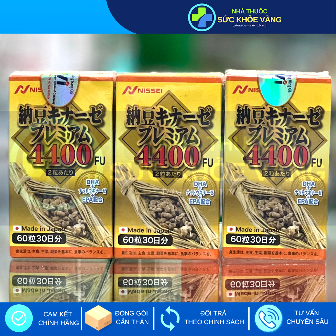 Viên Uống Hoạt Huyết Nattokinase Premium 4400FU Hộp 60 viên - Xuất Xứ Nhật
