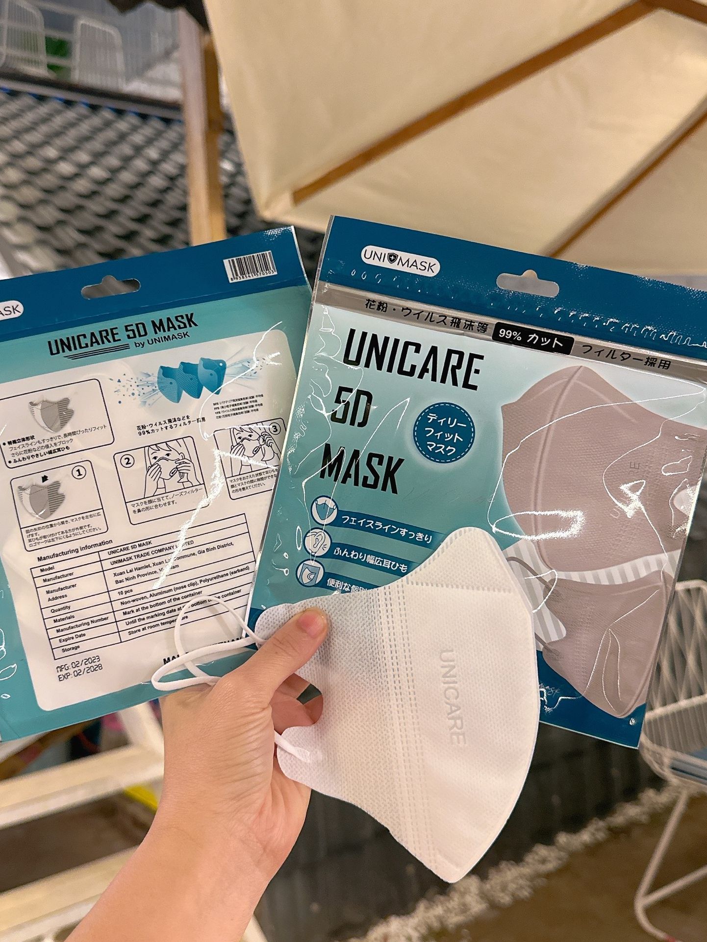 Thùng 100c Khẩu trang 5D UNIMASK kháng khuẩn mẫu thời trang mới