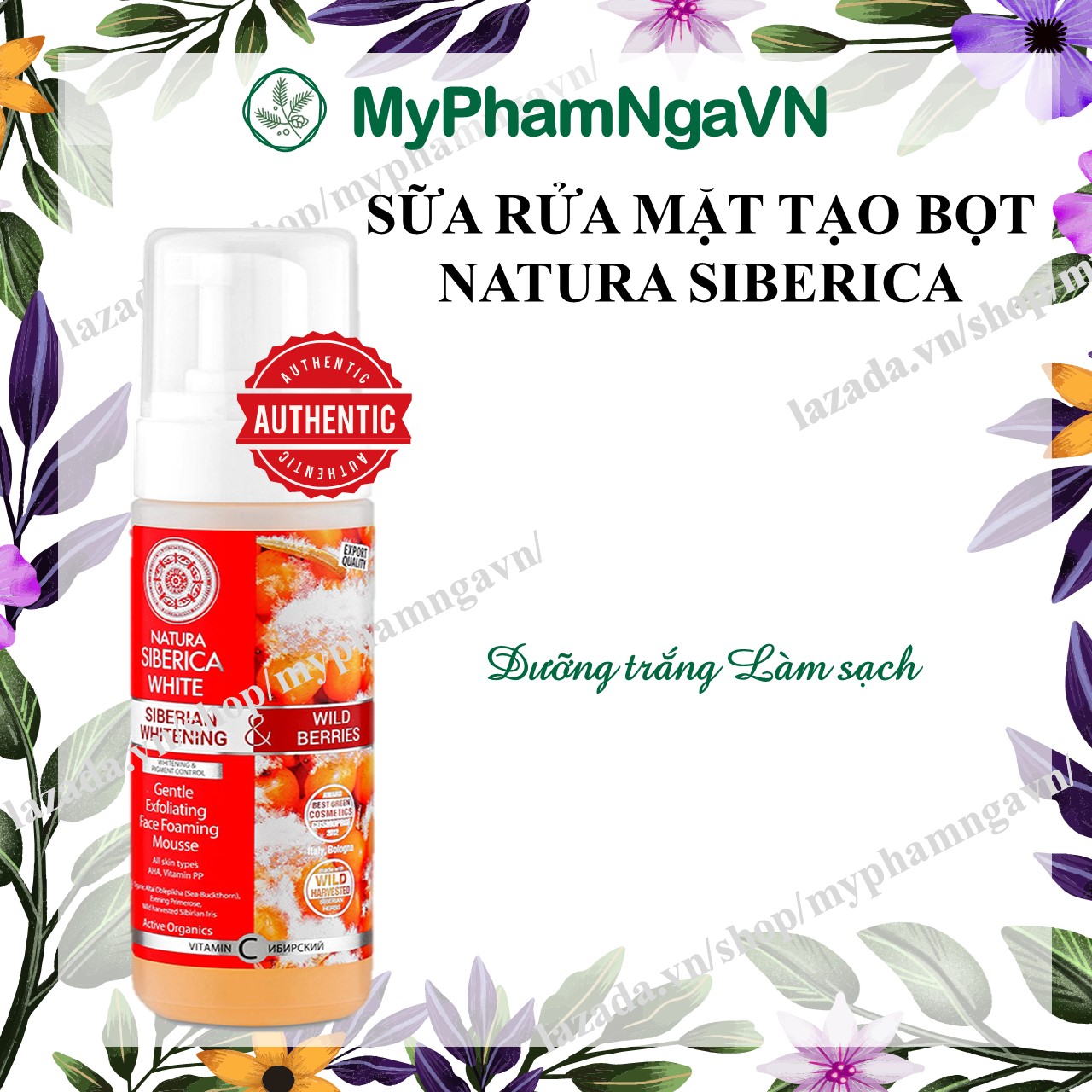 [HCM]Sữa Rửa Mặt Tạo Bọt Dưỡng Trắng Và Làm Sạch Sâu Cho Da Natura Siberica 150ml