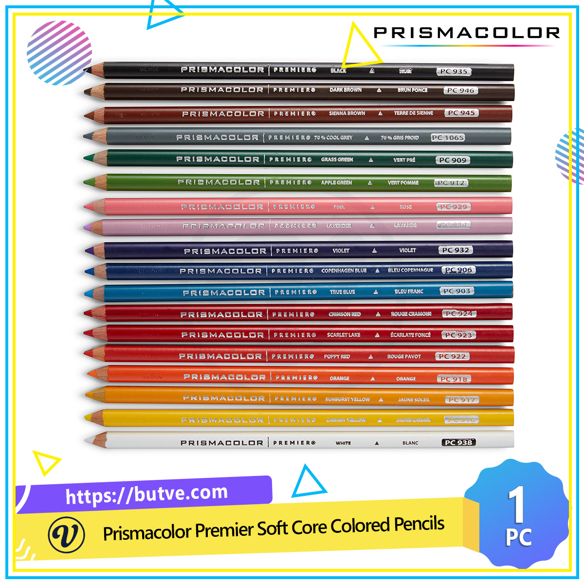 [HCM]BÁN LẺ 150 bút chì màu hạng họa sĩ Prismacolor Premier Soft Core Pencils