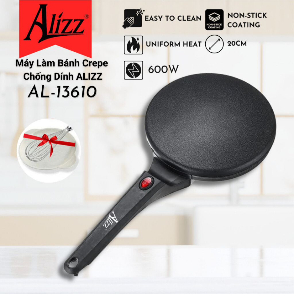 Máy Làm Bánh Crepe Máy Làm Bánh Cuốn Máy Tráng Bánh Chống Dính Tiện Lợi Cao Cấp ALIZZ AL13610