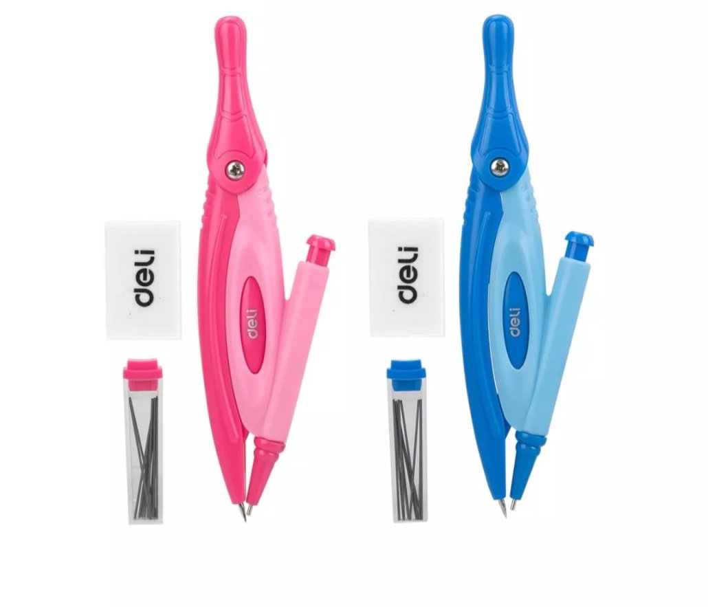 Compa chì kim deli g200 kèm hộp đựng - bộ thước hình học - học sinh
