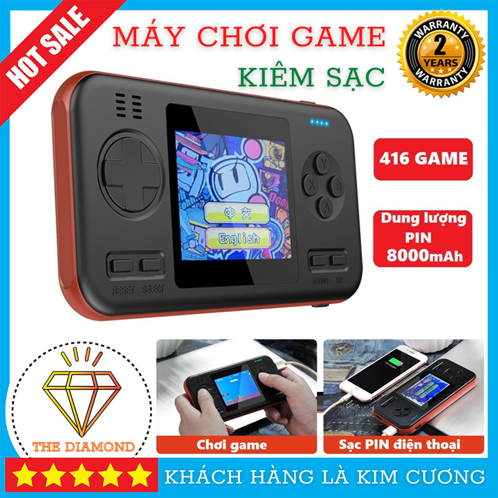 Máy Chơi Game Cầm Tay 416 Game Cổ Điển Kiêm Pin Sạc Dự Phòng 8000 mAh