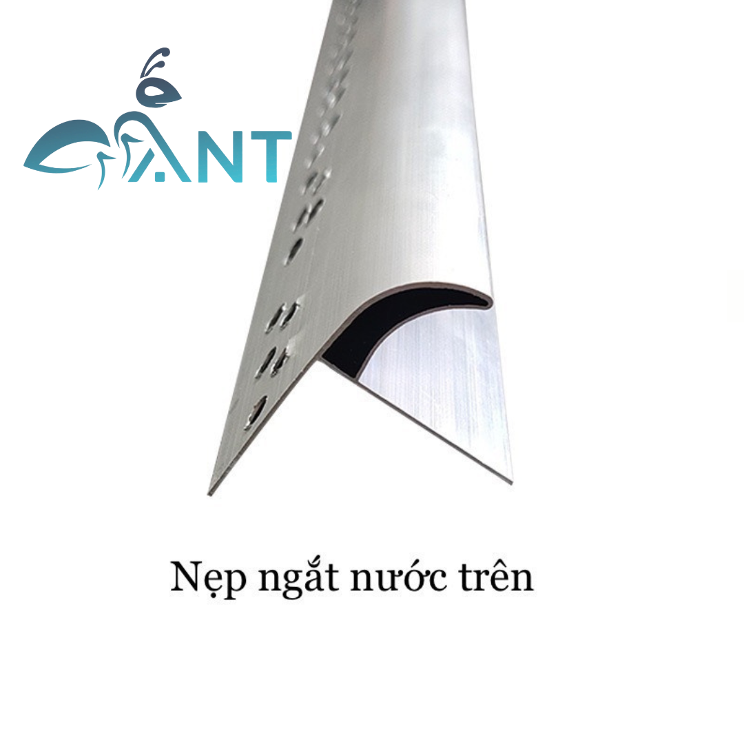 Nẹp Nhôm Ngắt Nước Mưa, Dài 2m5 cắt đôi khi vận chuyển