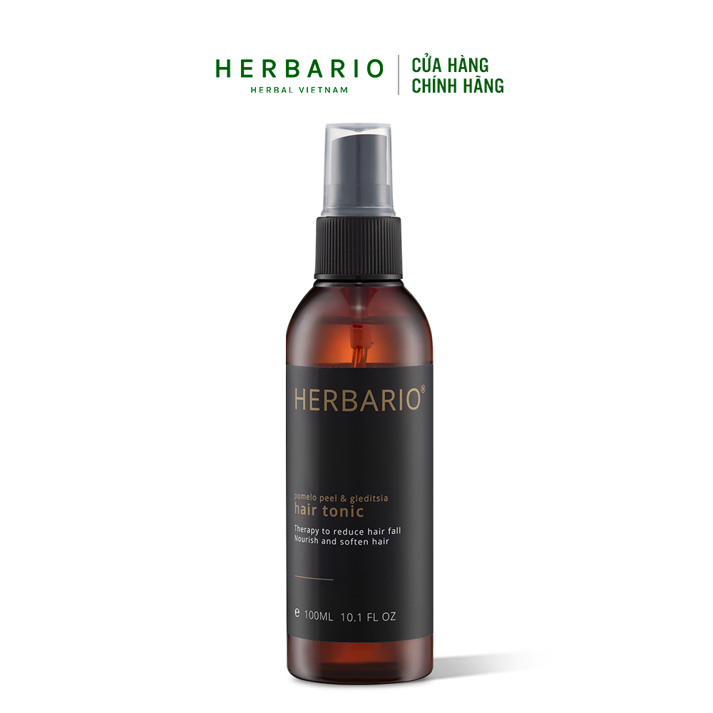 Nước xịt dưỡng tóc Vỏ Bưởi và Bồ Kết Herbario 100ml pomelo tinh dầu vỏ bưởi giảm rụng tóc