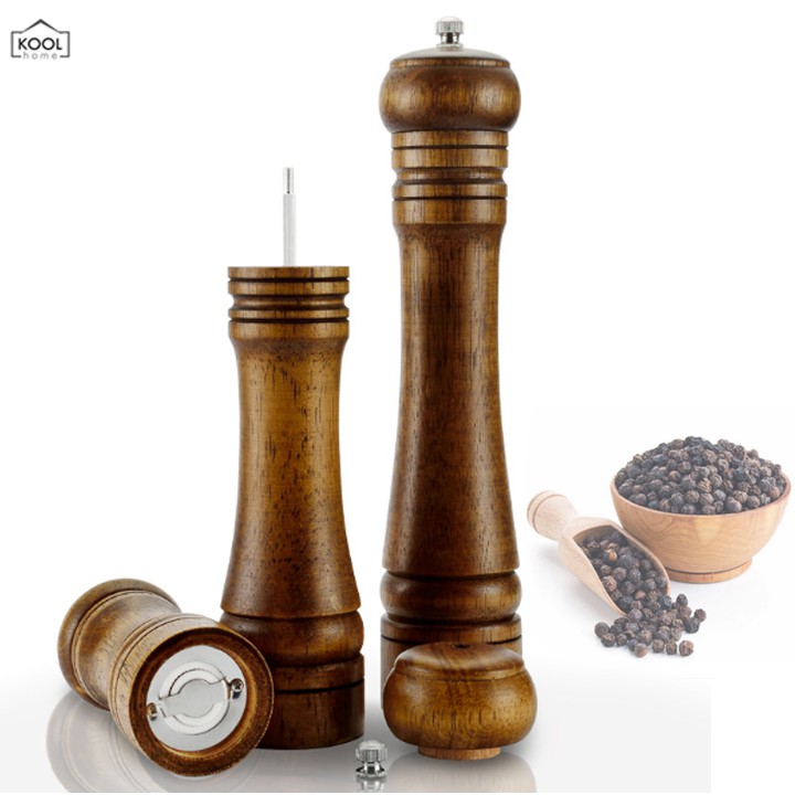 Dụng Cụ Xay Hạt Tiêu Bằng Gỗ, Thiết Kế Cổ Điển Sang Trọng (GA03) | Lọ Đựng Hạt Tiêu Gia Vị Cho Gia Đình/Nhà Hàng