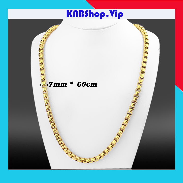 Dây chuyền inox thời trang kiểu bông dừa đại 7mm mạ vàng 3 lớp kĩ - bền màu, không đen, không gỉ, đẹp mà chất