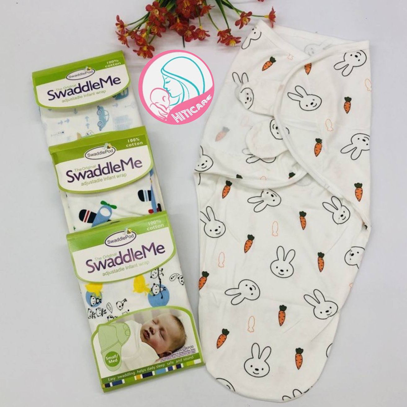 Ủ kén Cotton mùa hè, khăn quấn bé sơ sinh Swaddle ME
