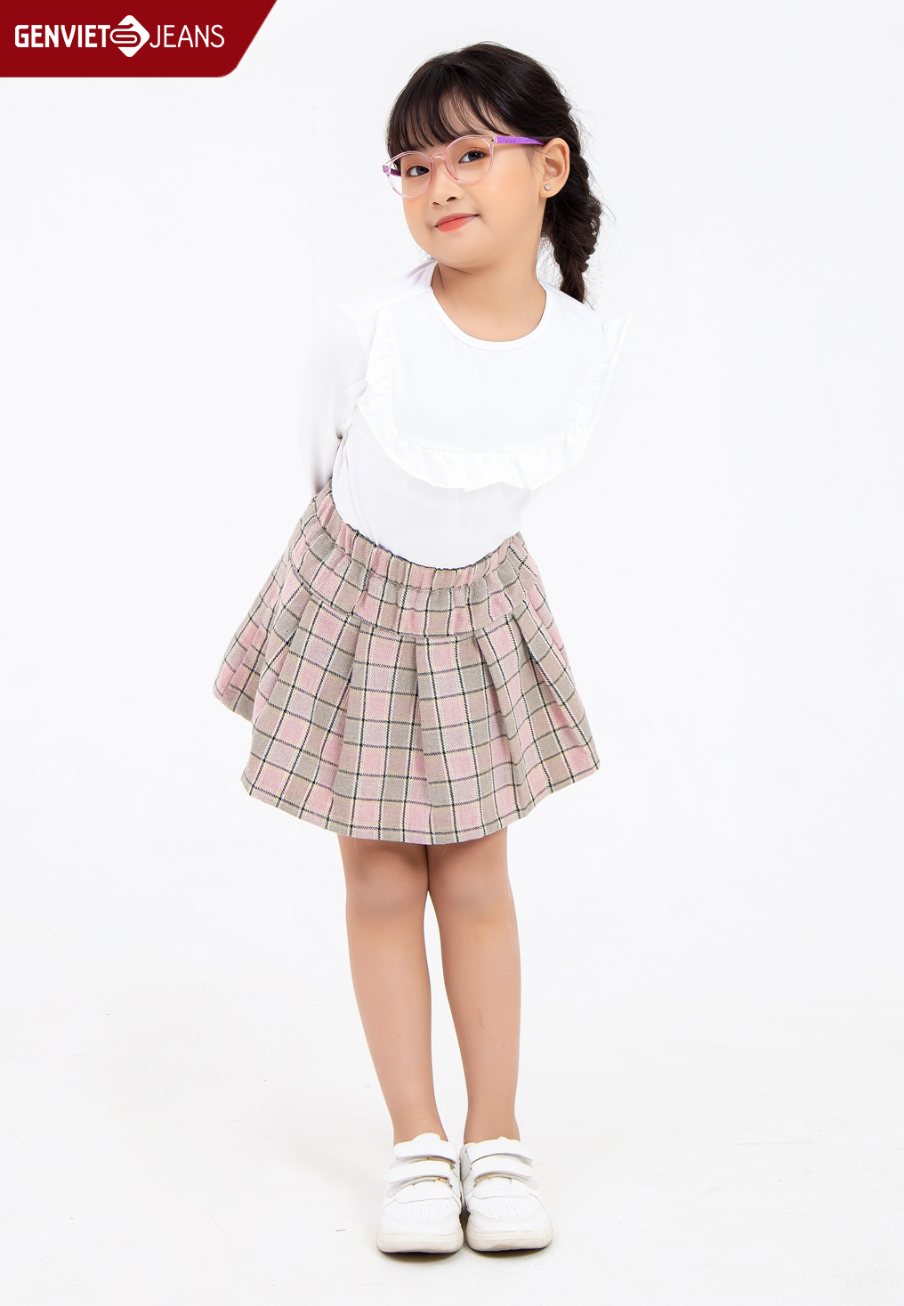 Chân váy kẻ caro bé gái ij027e2081 genviet kids