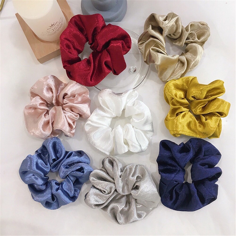 Dây cột tóc lụa lamiti sang xịn cao cấp - scrunchies màu ngẫu nhiên