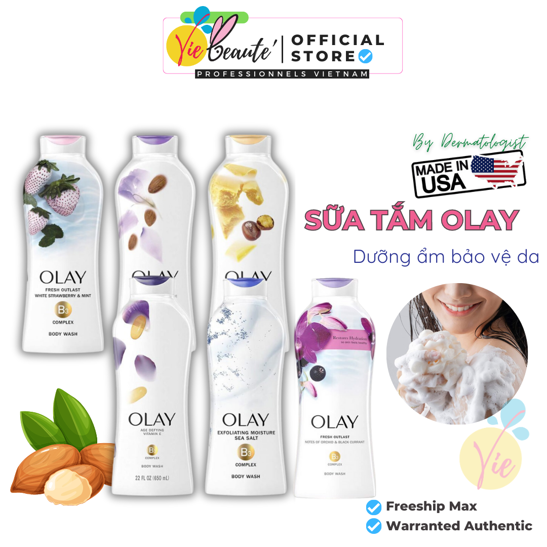 Sữa Tắm OLAY Mỹ Dưỡng Ẩm Mịn Màng Giúp Da Tươi Mát 650ml