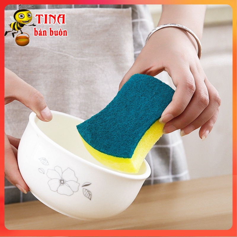 Miếng rửa bát kiêm cọ xoong xanh e623
