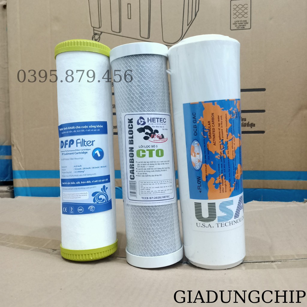 Bộ 3 lõi lọc thô cho nước máy lọc ro,bộ ba lõi lọc nước- lõi 1,2,3 máy ro - giá hủy diệt -lltfull