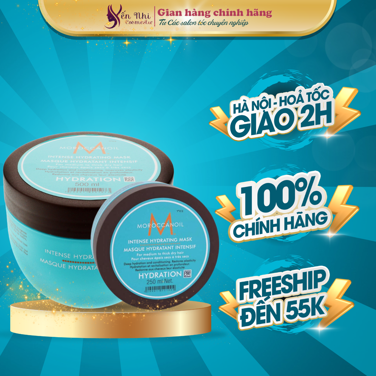 Kem ủ tóc Moroccanoil chính hãng dầu hấp tóc phục hồi hư tổn moroccanoil treatment Hydrating Mask 250ml,500ml