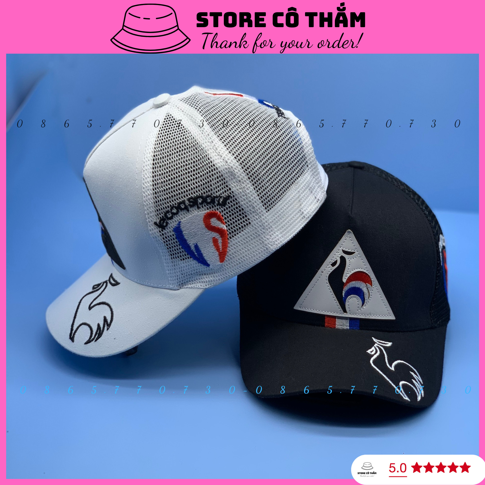 Nón kết thêu logo gà sành điệu tam giác thời trang, Mũ lưỡi trai nam nữ siêu đẹp