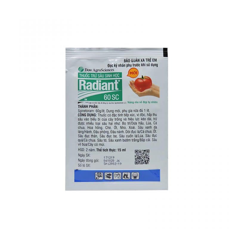 1 Gói chế phẩm sinh học Radiant diệt sâu, rầy, bọ trĩ, nhện đỏ cho cây trồng, hoa kiểng, rau màu.