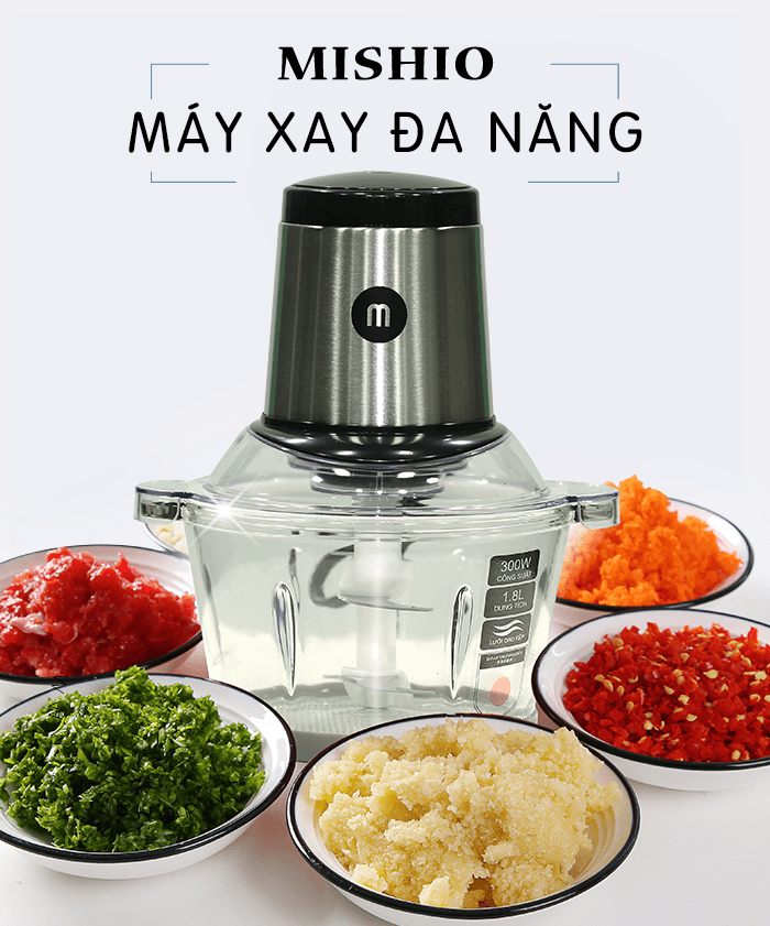 Mishio – máy xay đa năng cối thuỷ tinh mk135
