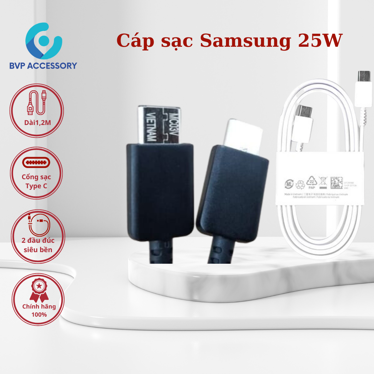 Dây sạc 25w type c to type c, cáp sạc nhanh chính hãng cho s21 ultra, s21, note 20, s20 ultra, s20 plus, note 10 plus, a71