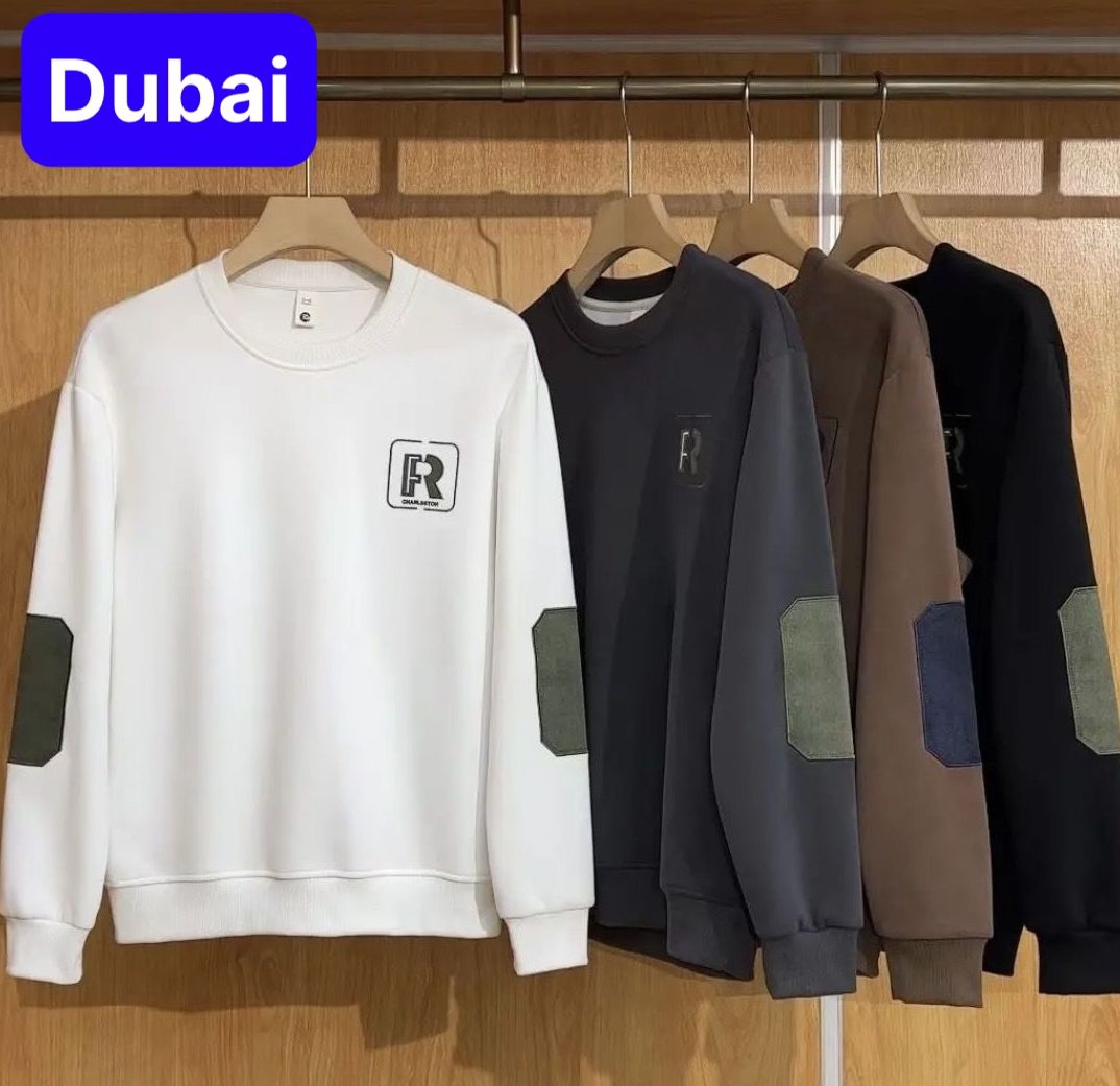 ÁO KHOÁC HOODIE UNISEX NAM NỮ SWEATER KHÔNG NÓN LÓT NHUNG TAY DÀI THÊU CHỮ R CAO CẤP - DUBAI FASHION