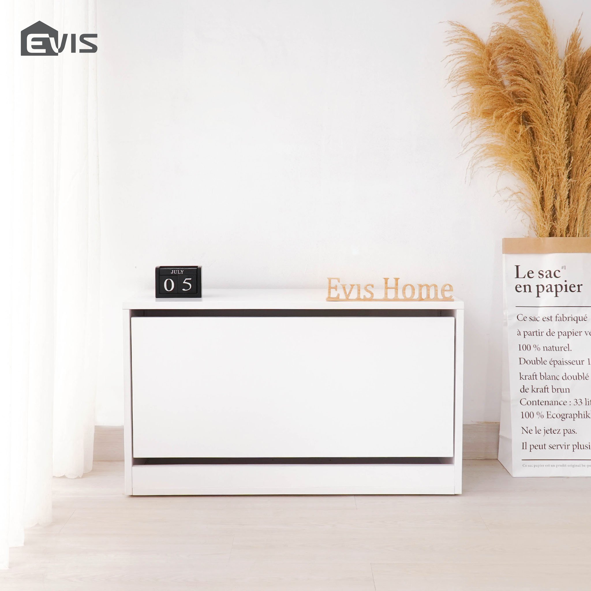 [Chỉ Giao Ở TPHCM] Tủ Giày Dép Thông Minh Evis Home - Tủ Gỗ 1 Tầng Mini, Tiết Kiệm Không Gian - Nội Thất Phòng Khách Hiện Đại