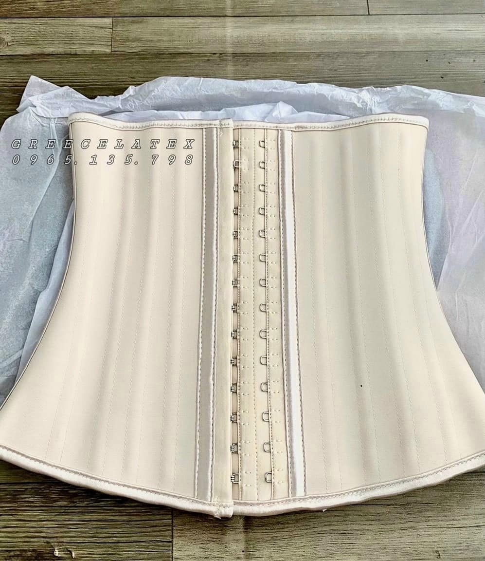 Đai nịt bụng latex định hình vòng eo tự nhiên - chất liệu cao su non thoáng khí, không lộ viền.